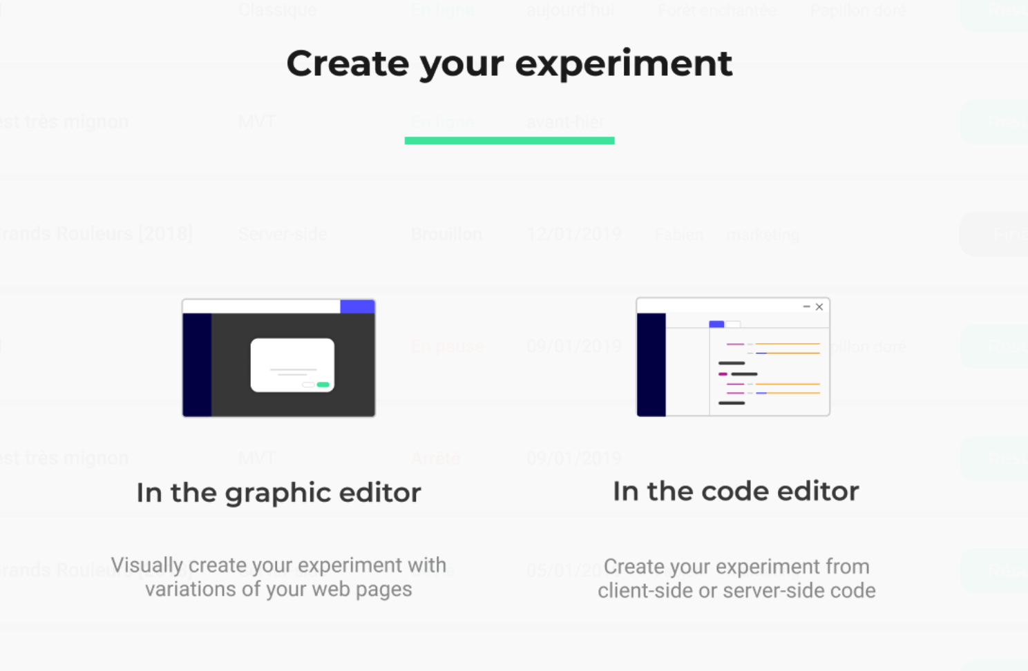 How to create your experiment